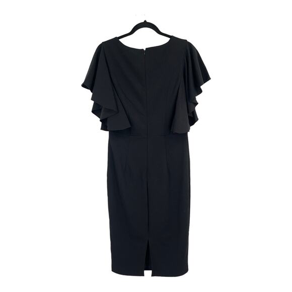 Alexia Admor dress Luna draped flutter sleeves black Medium M - Picture 4 of 5